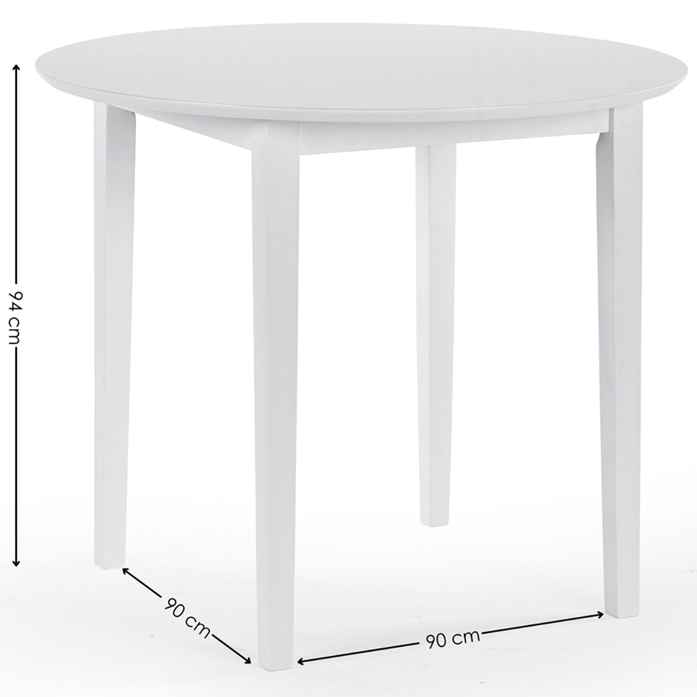 Julian Bowen Orwell 4 Seater Round Dining Set White and Beige Image 8