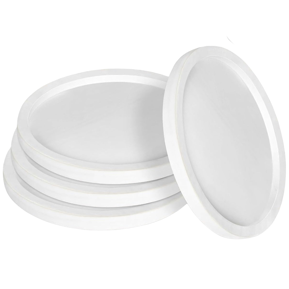 ATEK White Silicone Non-Slip Round Drink Coaster 4 Pack Image 1