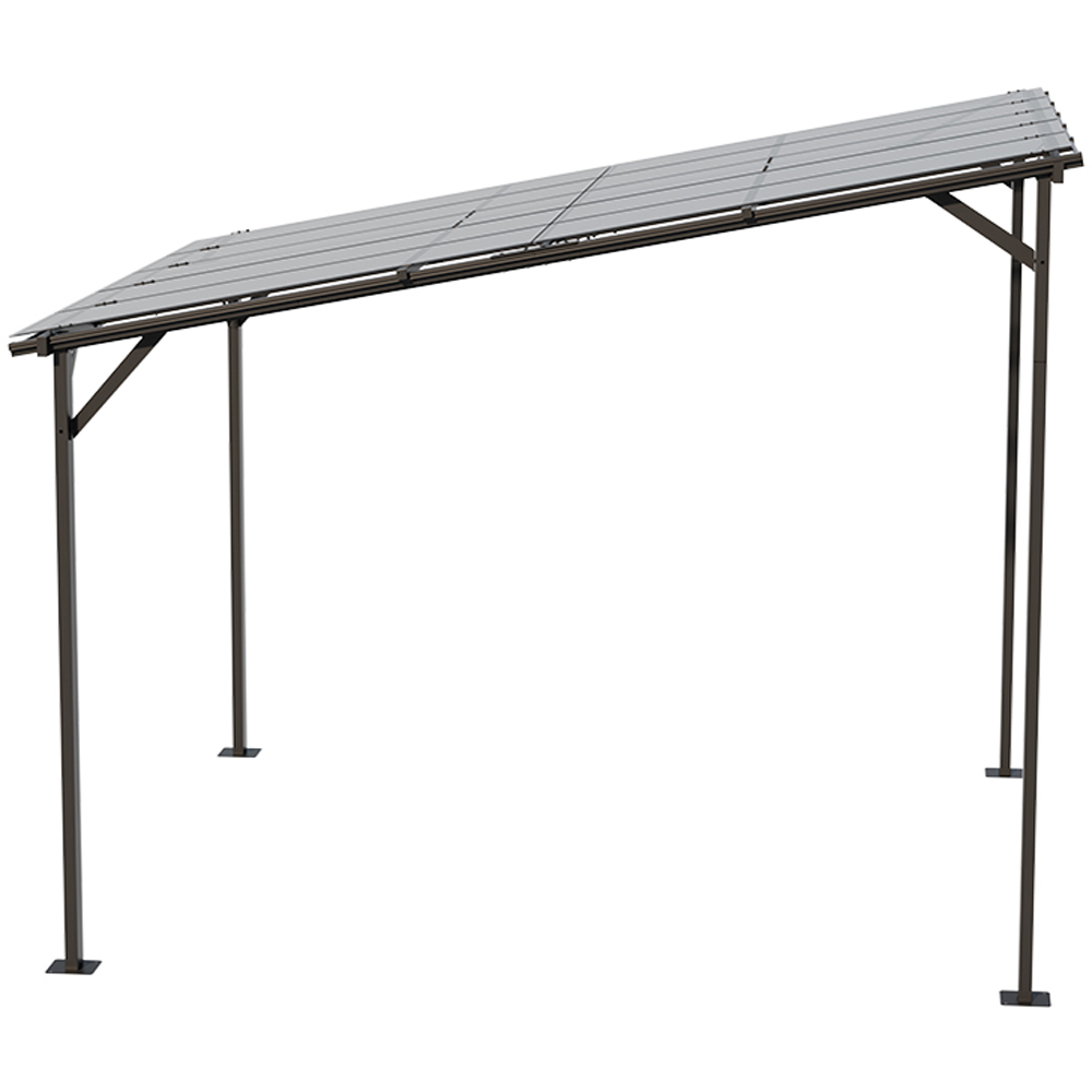 Living and Home 3 x 3m Lean to Aluminium Pergola with Polycarbonate Roof Image 3