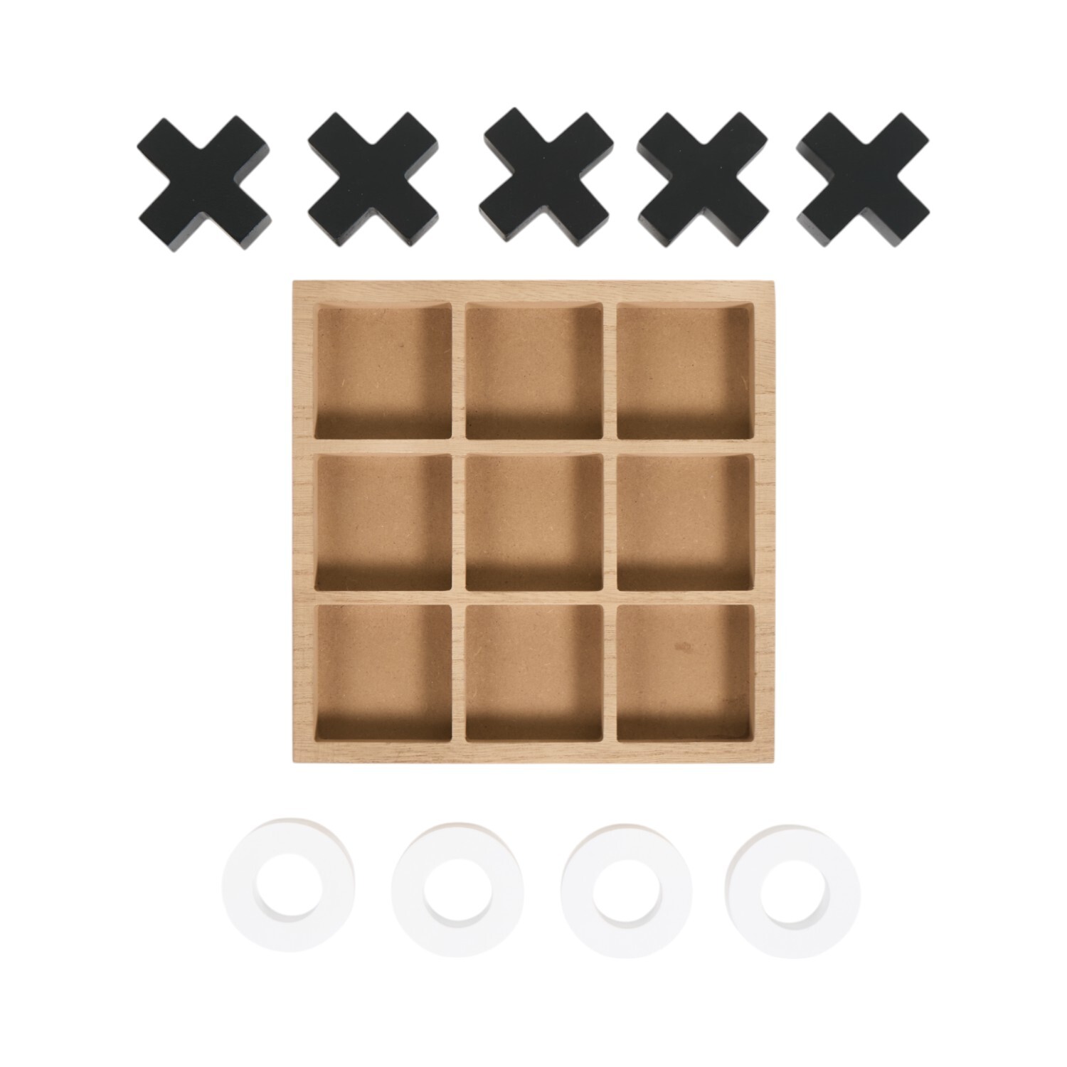 Wooden Noughts and Crosses Game Monochrome Image 2