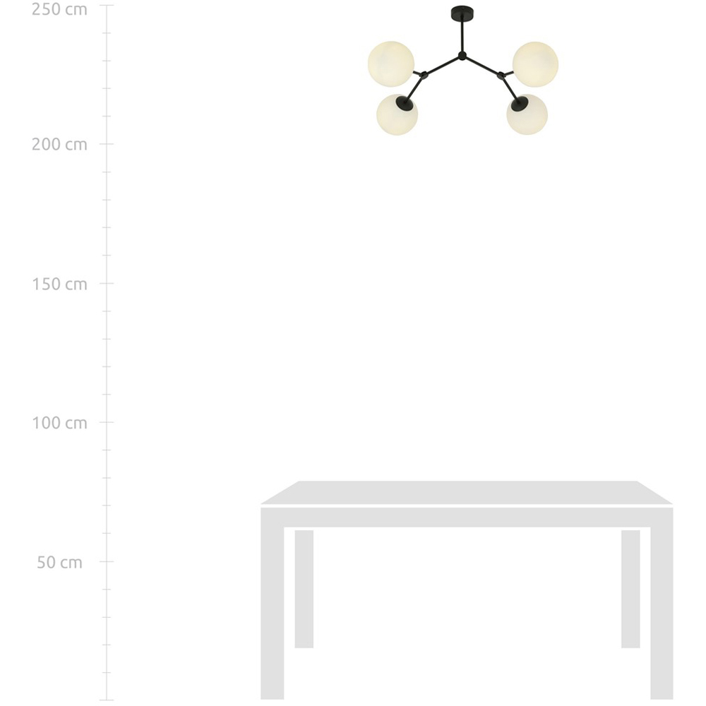 Emibig Space 4 Light White Shade Black E14 Ceiling Light Image 6