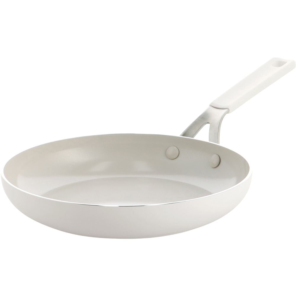 KitchenAid 24cm Porcelain White Coloured Aluminium Frying Pan Image 1