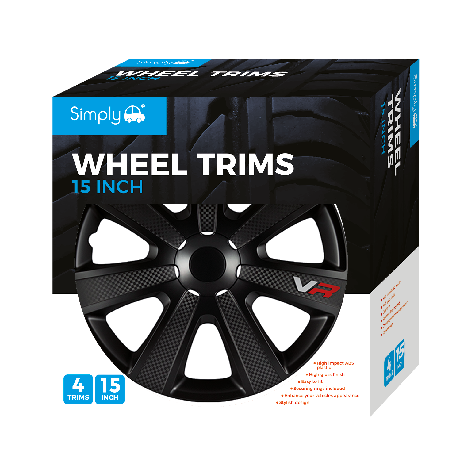 Simply Auto Wheel Trims 15inch - Chromia Black Carbon Image 1