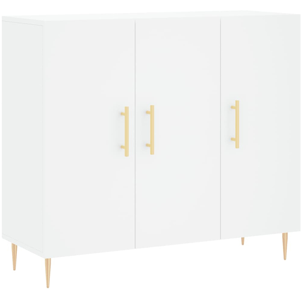 vidaXL 3 Door White Sideboard Image 2