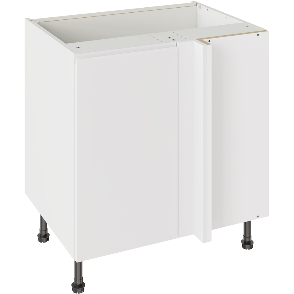 Kitchen Kit J-Pull Matt White Blind Corner Base Kitchen Cabinet Flatpack 800mm Image 1