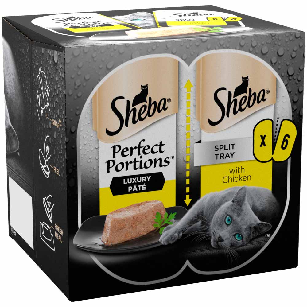 Sheba Perfect Portions Adult Wet Cat Food Trays Chicken in Pate 6 x 37.5g Image 2