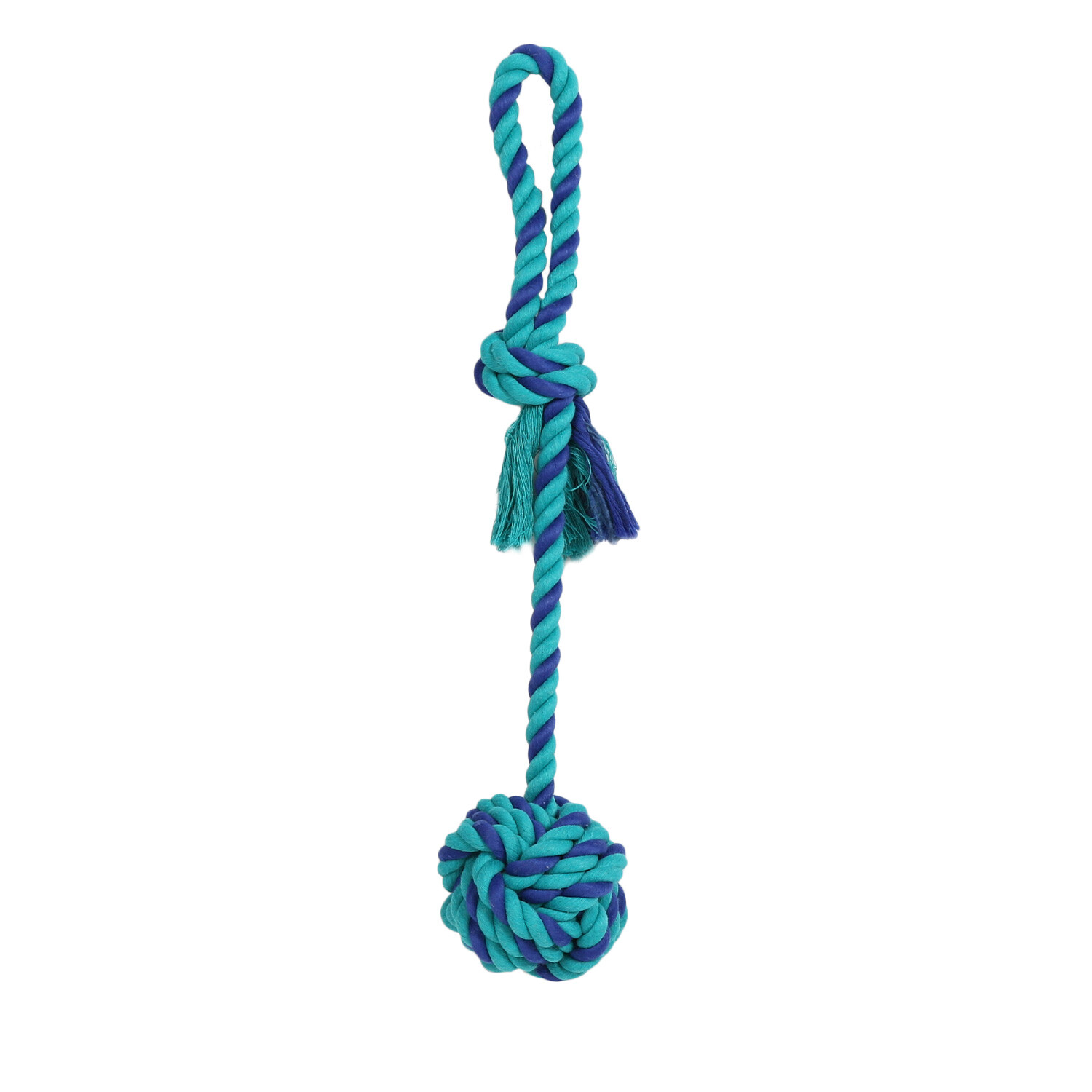 Single Clever Paws Knotted Ball on a Rope Dog Toy in Assorted styles Image 3