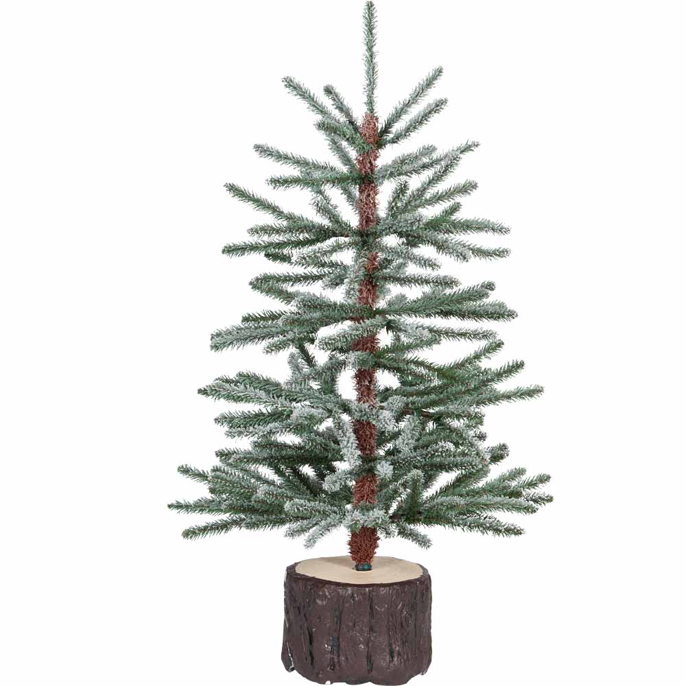 Wilko 3ft Flocked Potted Modern Christmas Tree Image 2