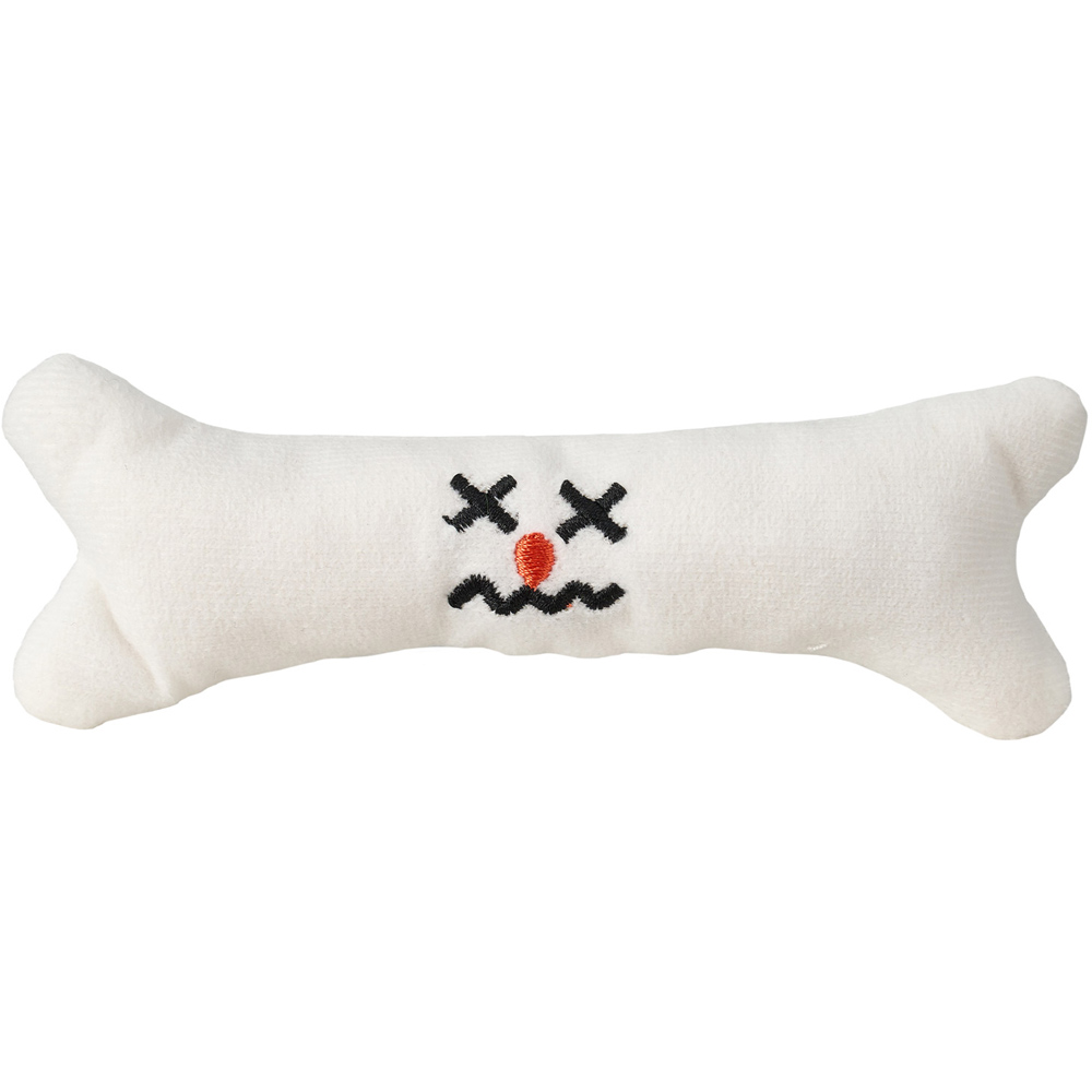 H&O Direct 4 Piece Squeaky Doughnut Pastry and Grilled Meat Soft Plush Interactive Dog Toy Set Image 3