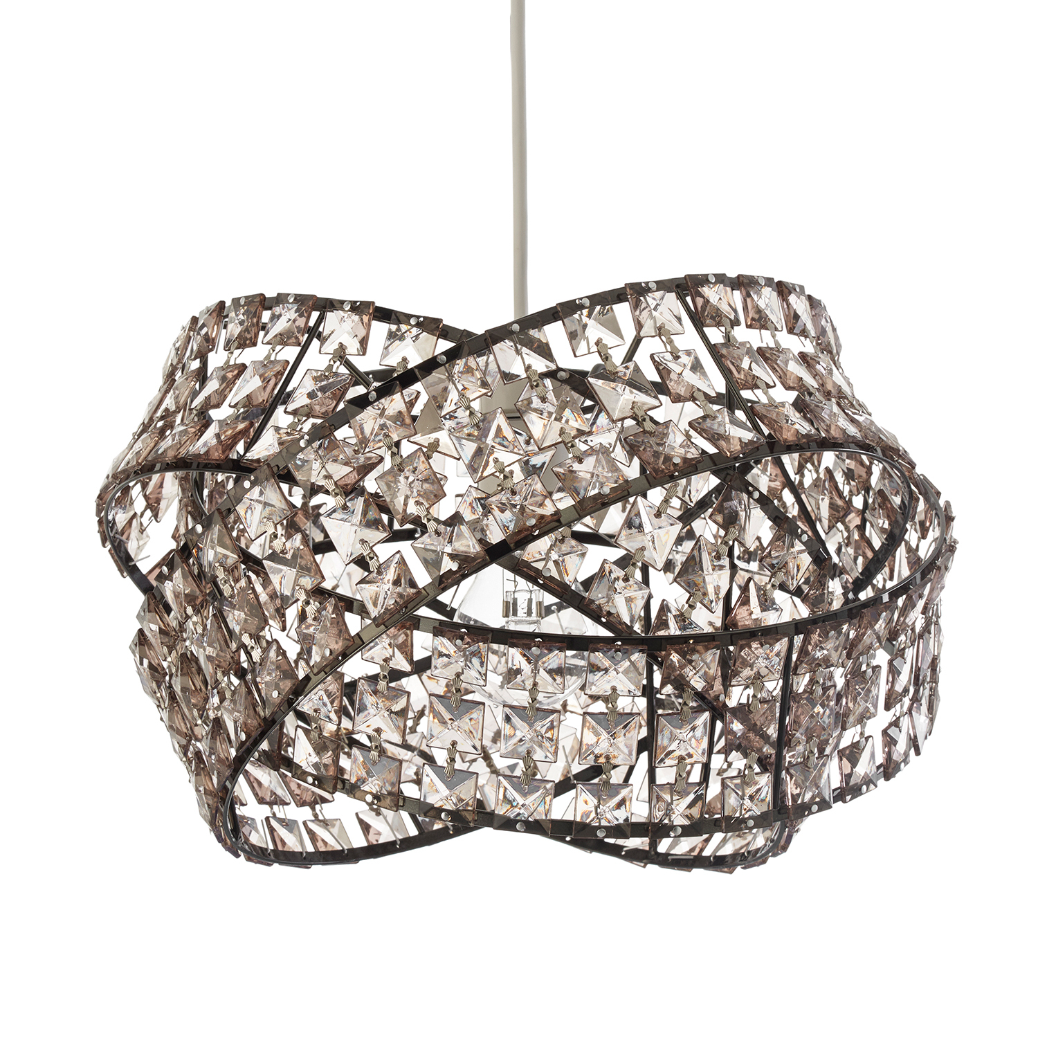 Jewelled Twisted Pendant  - Grey Image 1