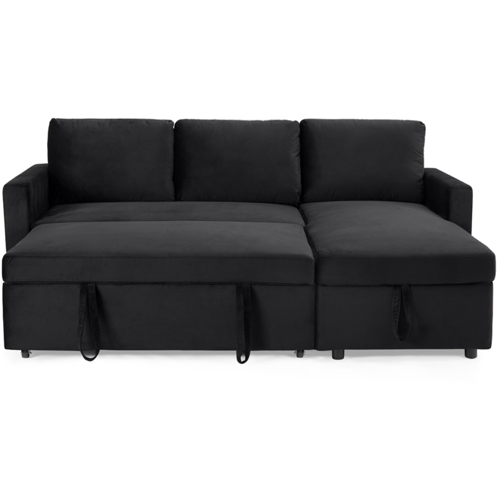Home Detail Dorset Small Double Sleeper Black Velvet Pull Out Sofa Bed ...
