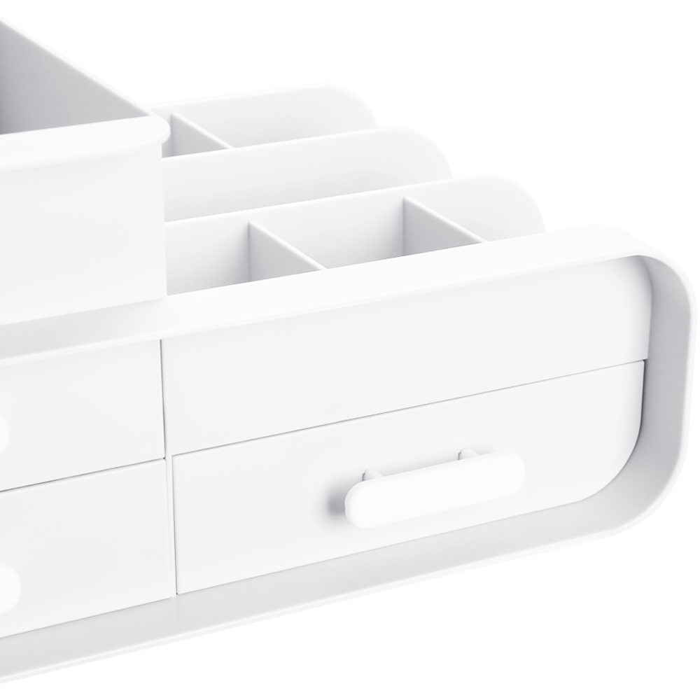 Living and Home 3 Drawer White Plastic Desk Organiser Image 6