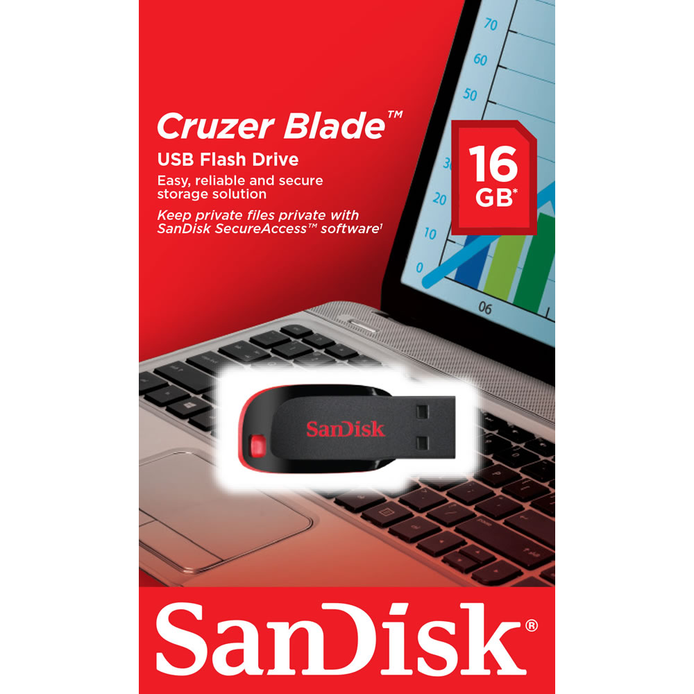SanDisk 16GB Cruzer Blade USB Flash Drive Image