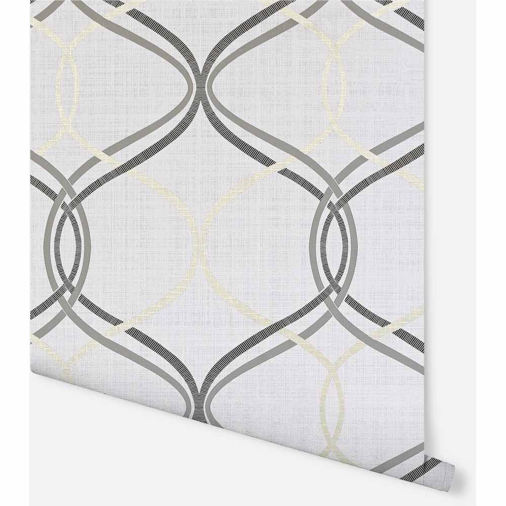 Arthouse Twisted Ogee Grey and Gold Wallpaper Image 3