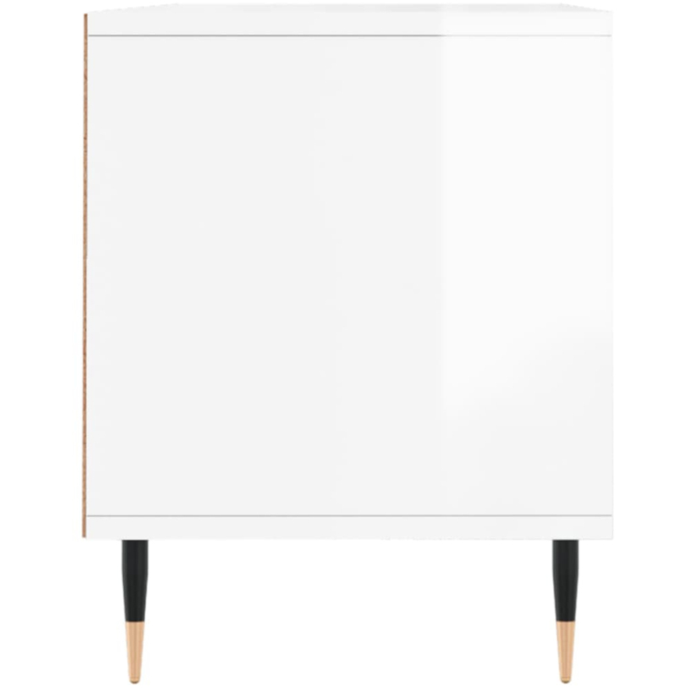 vidaXL 2 Drawer 2 Shelf High Gloss White TV Cabinet Image 7