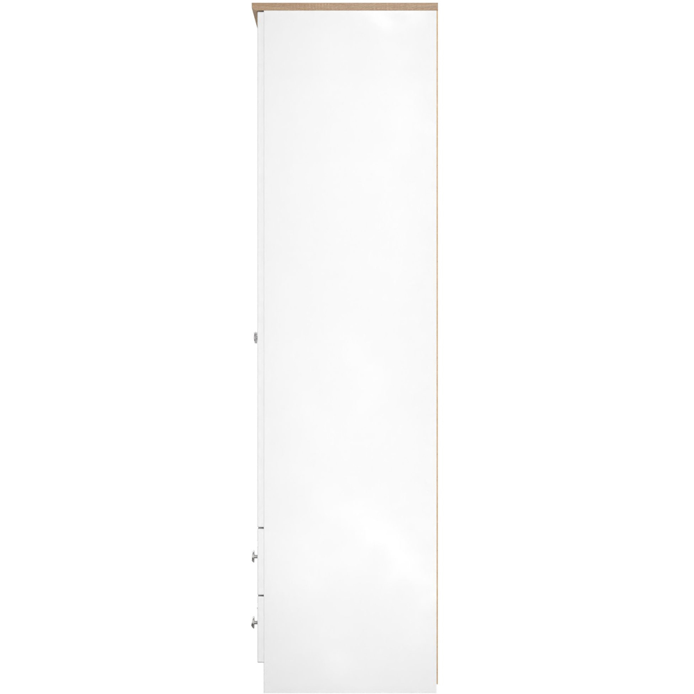 Crowndale Sussex 2 Door 2 Drawer White Ash and Bardolino Oak Tall Wardrobe Ready Assembled Image 6