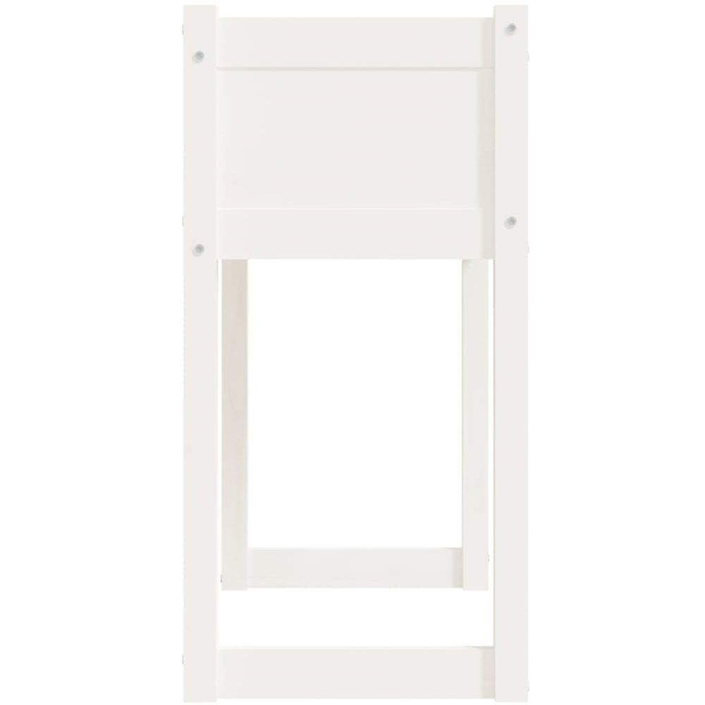 vidaXL White Solid Pine Wood Garden Planter 81 x 78 x 78cm Image 5