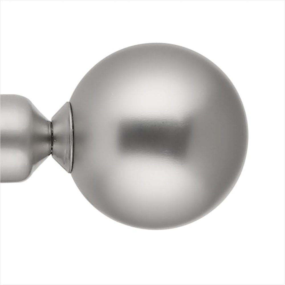 Home Treats 40 to 325cm Extendable Satin Nickel Metal Round Curtain Pole Image 3