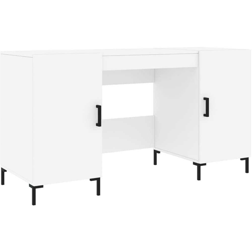 vidaXL 2 Door Computer Desk White Image 2