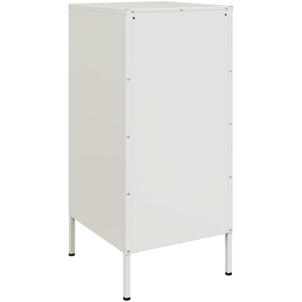 vidaXL Single Door Steel White Sideboard Set of 2 Image 7