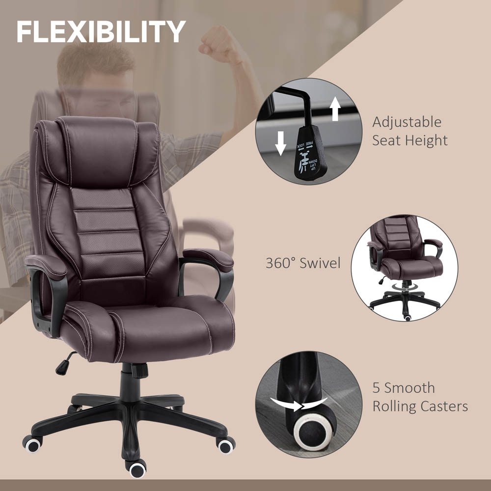 Portland Brown PU Leather Swivel Executive Office Chair Image 4