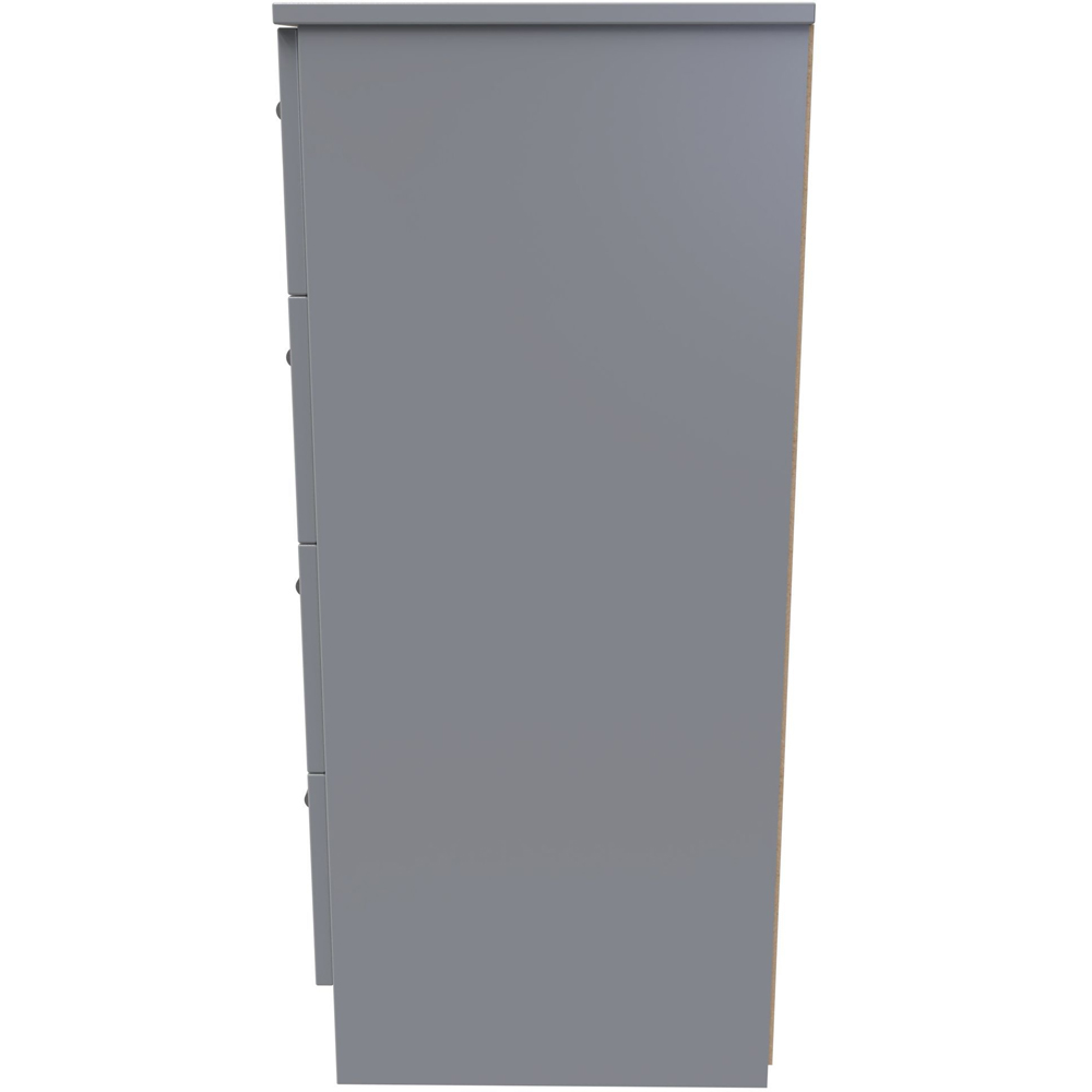 Crowndale Contrast 4 Drawer Dusk Grey Bedside Cabinet Ready Assembled Image 3