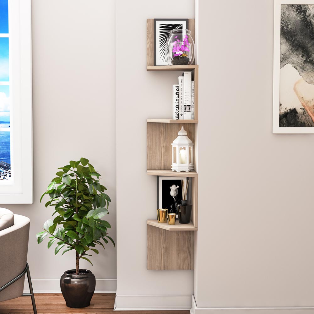 Decorotika Desaldo 4 Shelf Cordoba Corner Wall Mounted Shelving Unit Image 5
