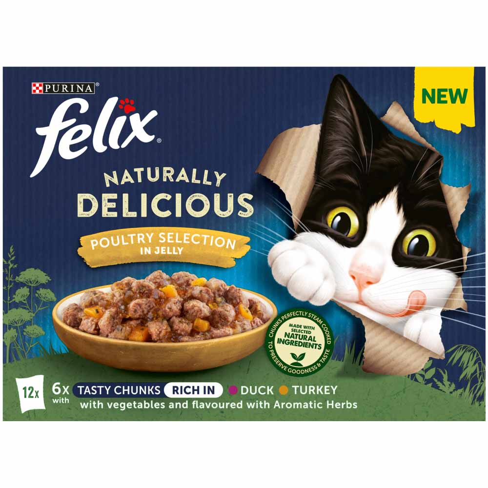 Felix Naturally Delicious Poultry Selection in Jelly Wet Cat Food 12 x 80g Image 3
