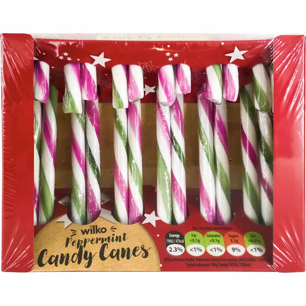 Wilko Peppermint Christmas Candy Canes 12pk Image