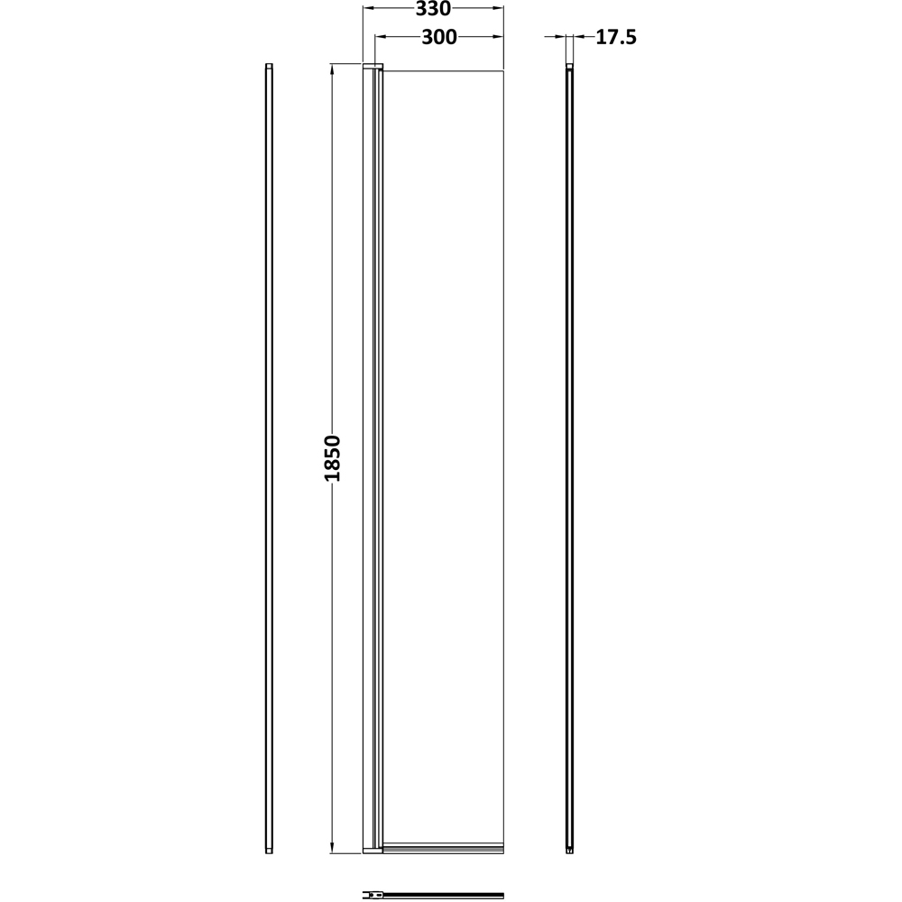 nuie Polished Chrome Hinged Flipper Screen 300mm Image 3