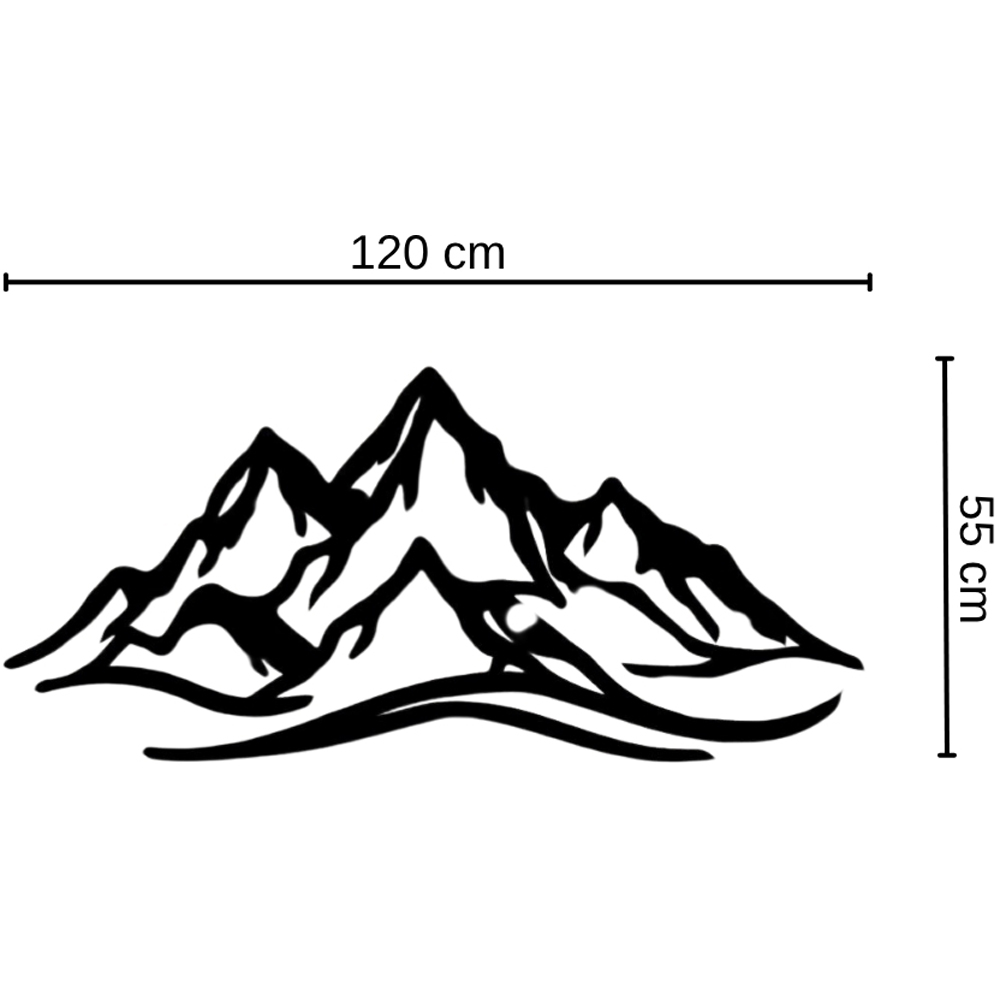 Decortie Mountain Range Textured Black Large Metal Wall Art Image 5