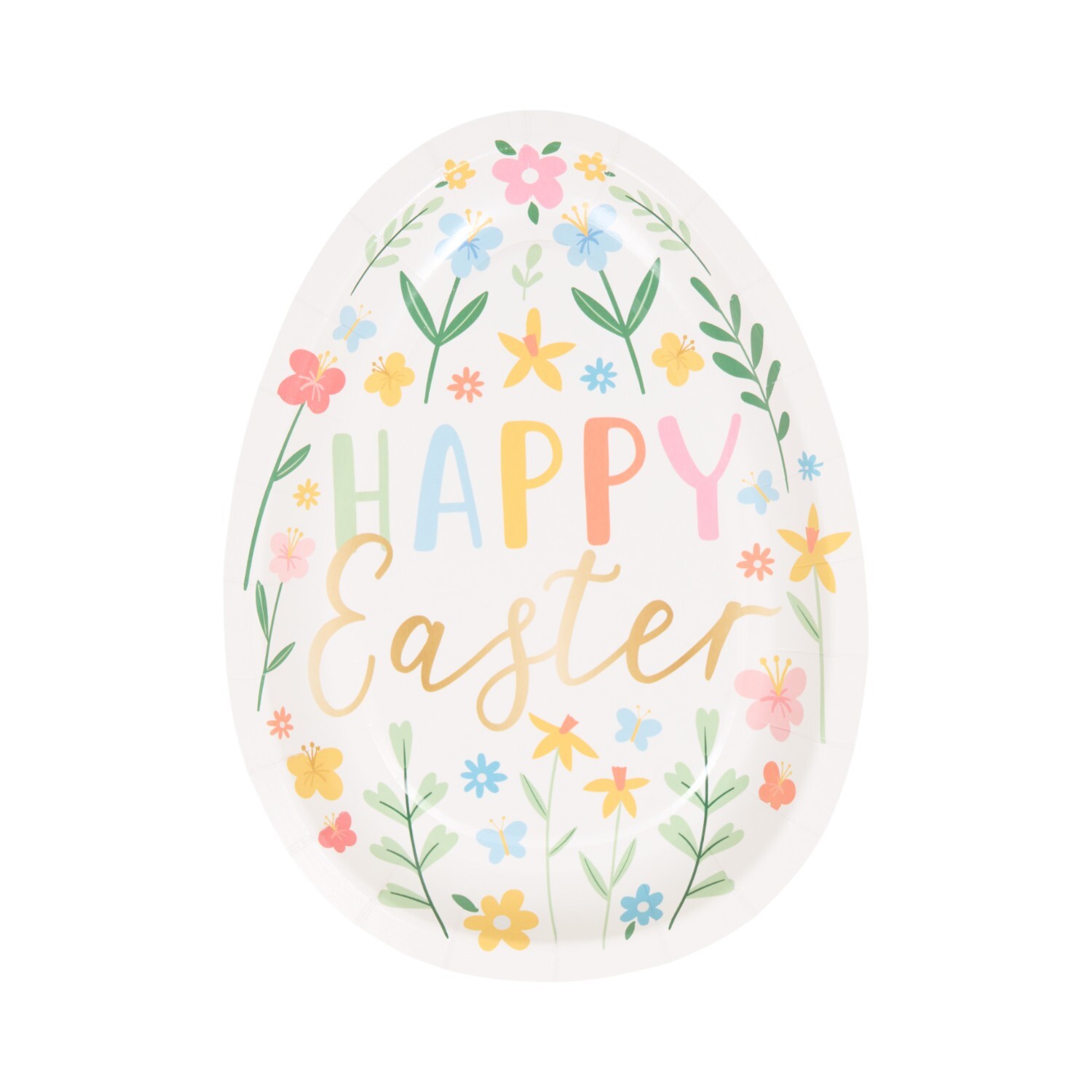 Pack of 8 Easter Floral Plates White Image 2