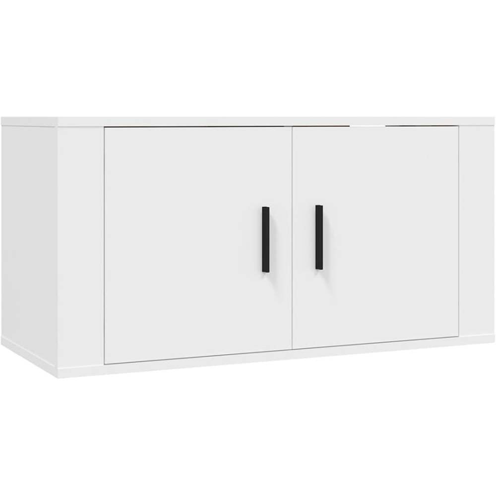 vidaXL 2 Door White Wall Mounted TV Cabinet Image 2