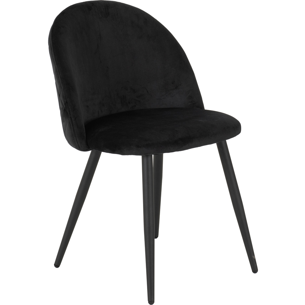 Seconique Marlow Set of 4 Black Velvet Dining Chair Image 4