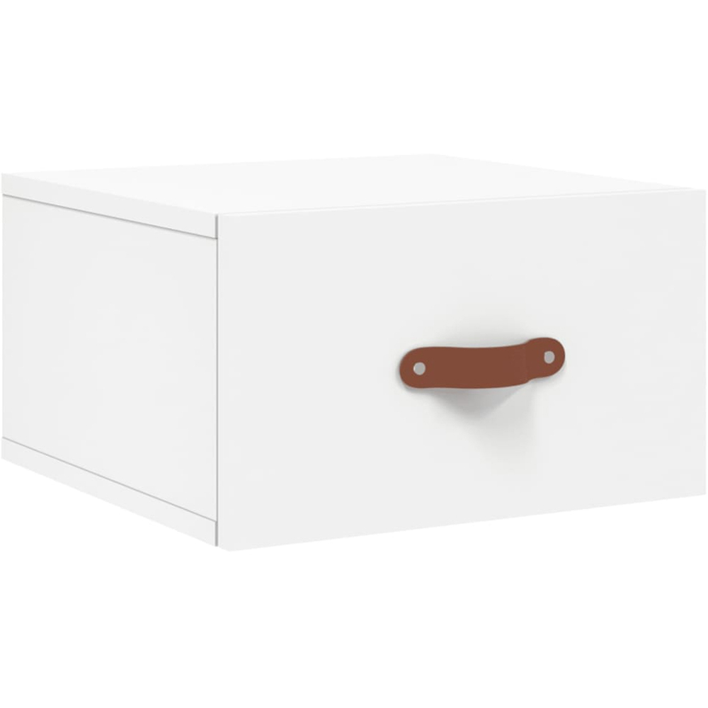 vidaXL Singe Drawer White Wall Mounted Bedside Table Image 2