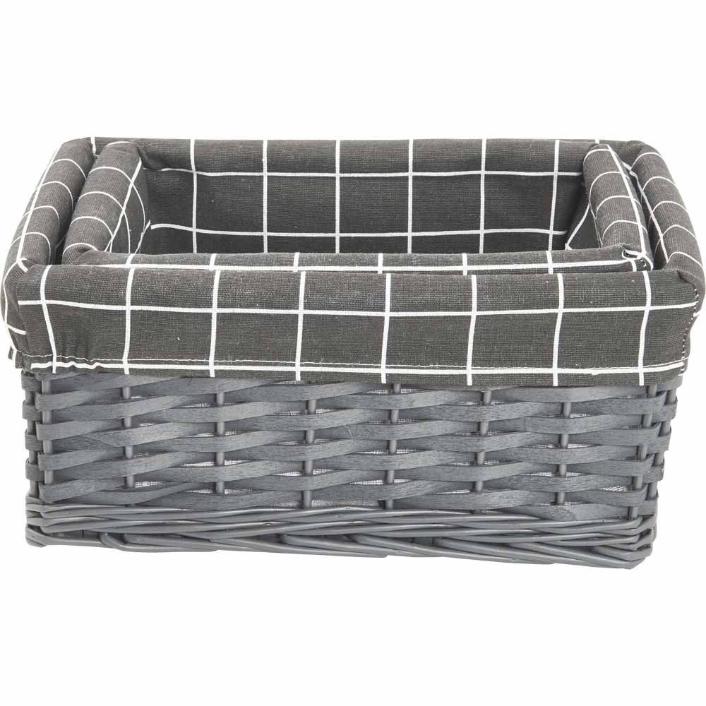 Wilko Grey Split Wood Basket 2 Pack Image 4