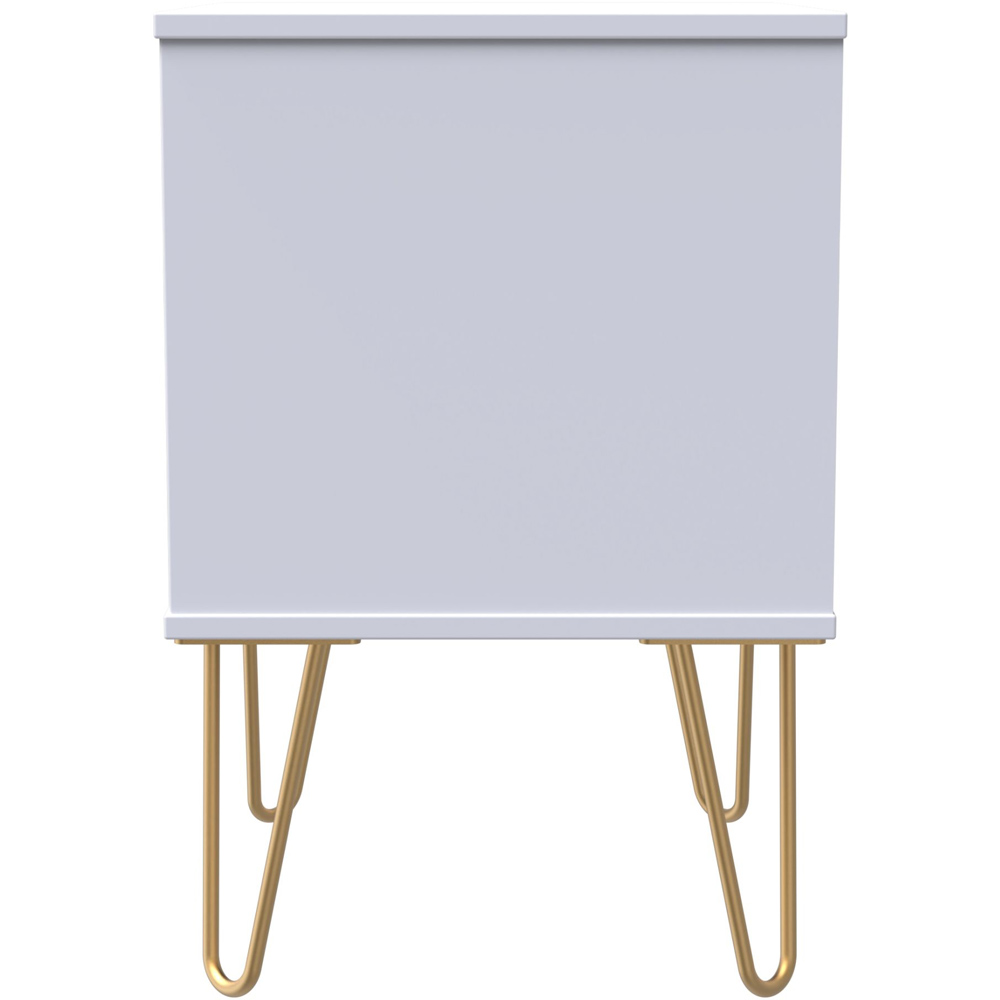 Crowndale Diamond 2 Drawer Matt Indigo and White Bedside Table Image 4