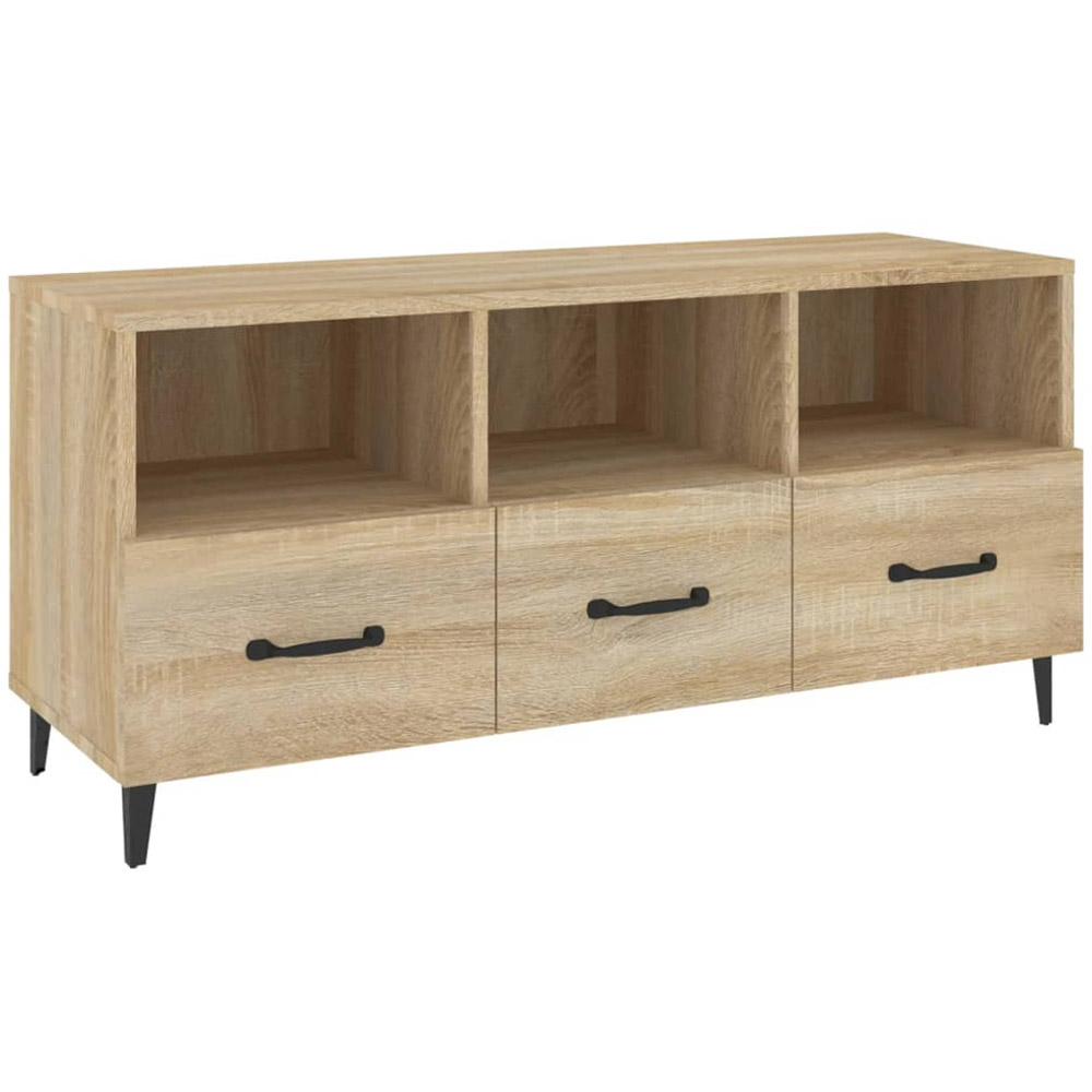 vidaXL 3 Drawer 3 Open Shelf Sonoma Oak TV Cabinet Image 2