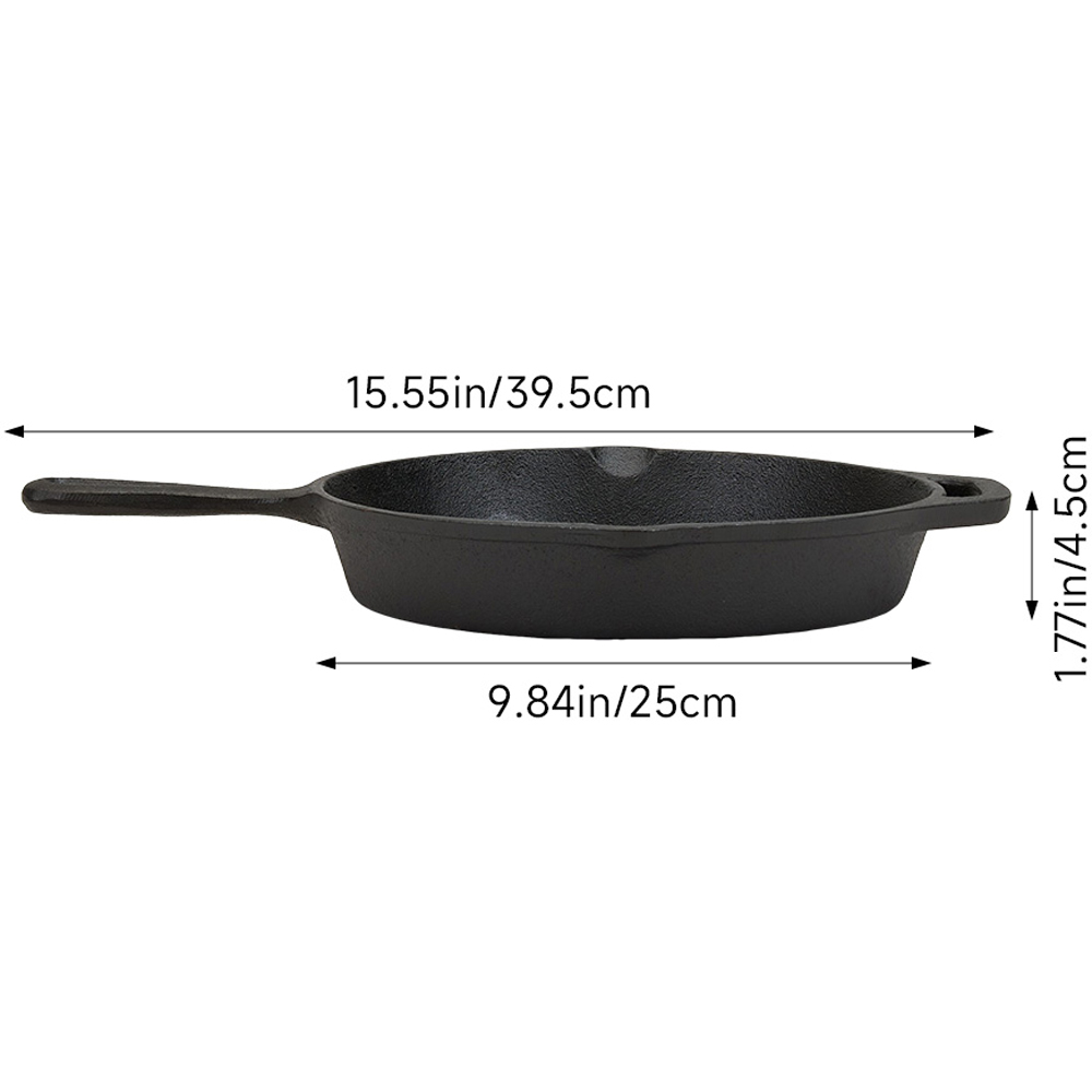 Living and Home Cast Iron Grill Pan with Pouring Spout Image 8
