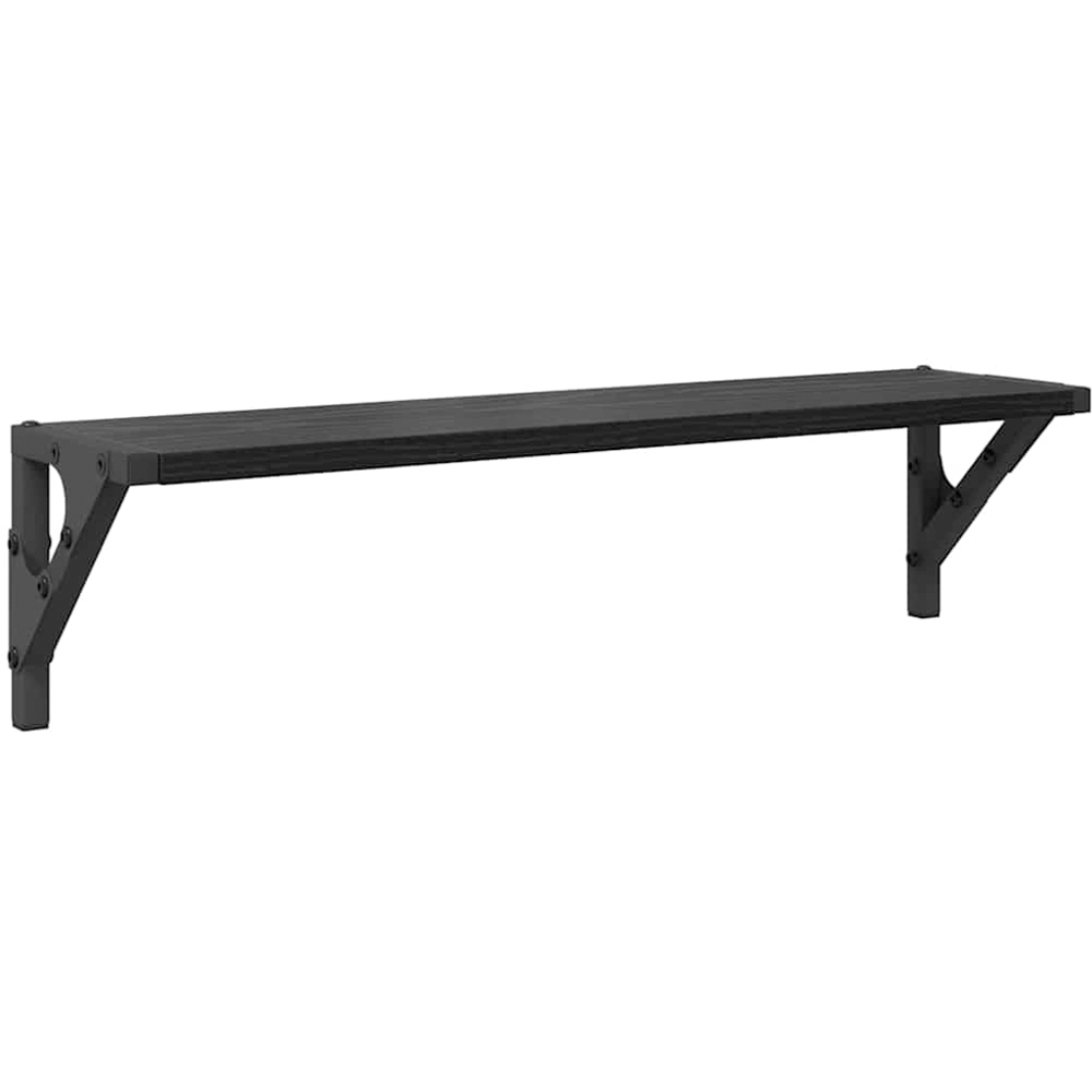 vidaXL 60 x 15cm Black Oak Wall Shelf Set of 2 Image 4