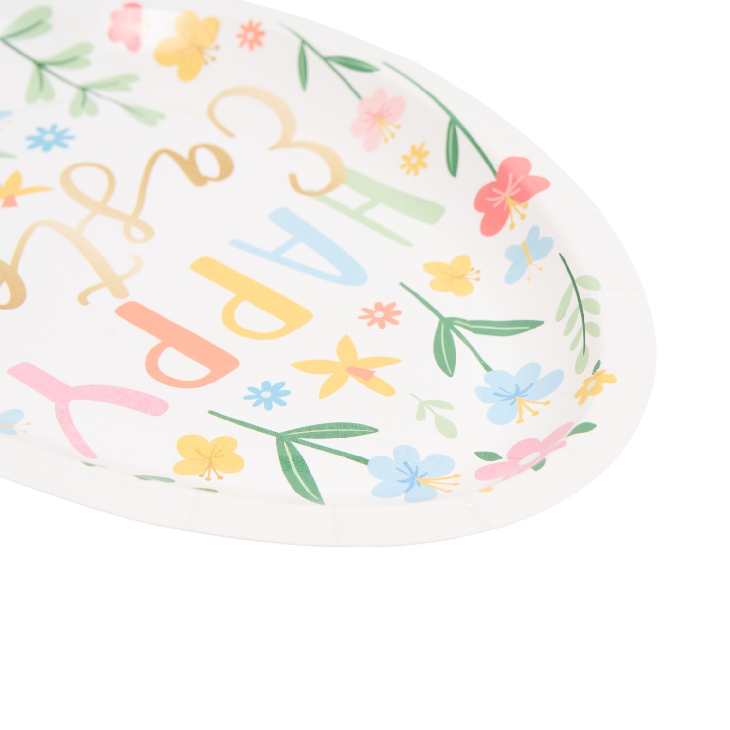 Pack of 8 Easter Floral Plates White Image 5