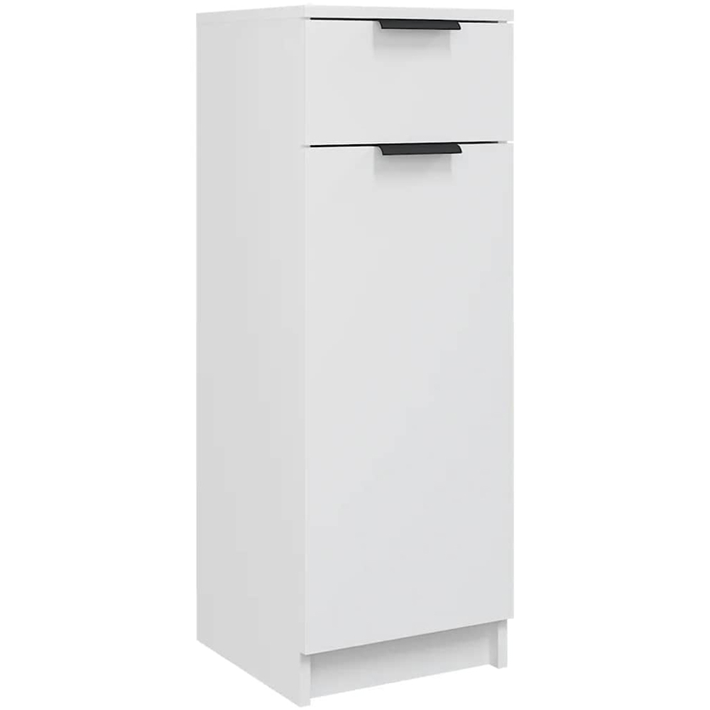 vidaXL Single Door Single Drawer White Narrow Bathroom Cabinet Image 2