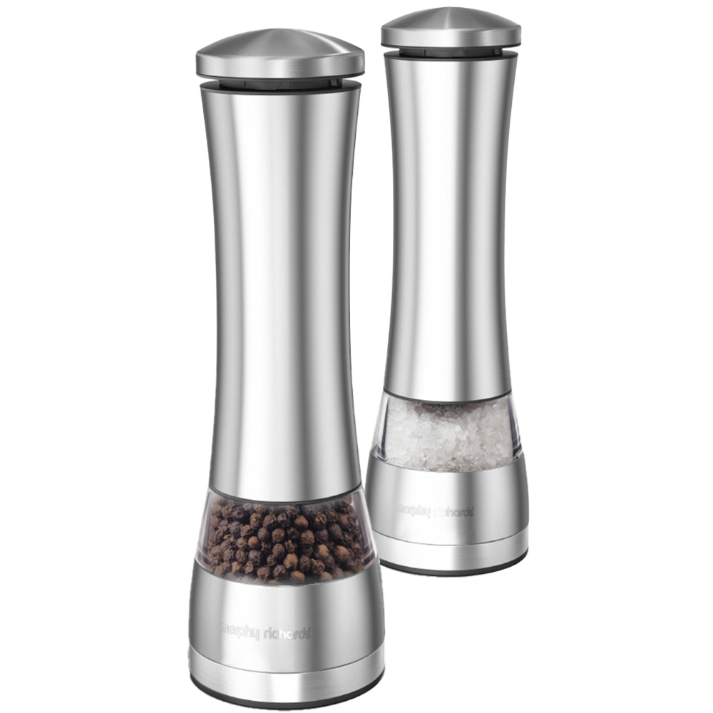 Morphy Richards Stainless Steel Electronic Salt and Pepper Mill Image 1
