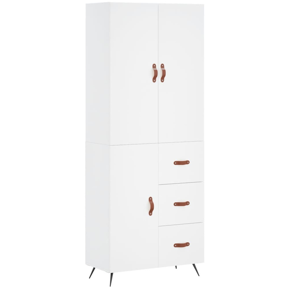 vidaXL 3 Door 3 Drawer White Tall Highboard Image 2