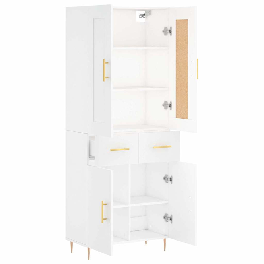 vidaXL 4 Door 2 Drawer White Highboard Image 4