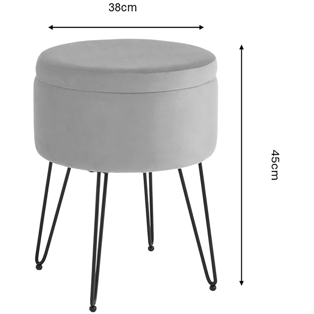 GFW Avery Blush Pink Velvet Storage Stool Image 9