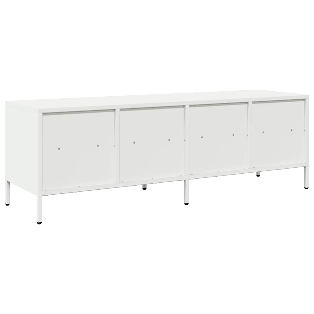 vidaXL 4 Drawer 4 Shelf White Cold-Rolled Steel TV Cabinet Image 5