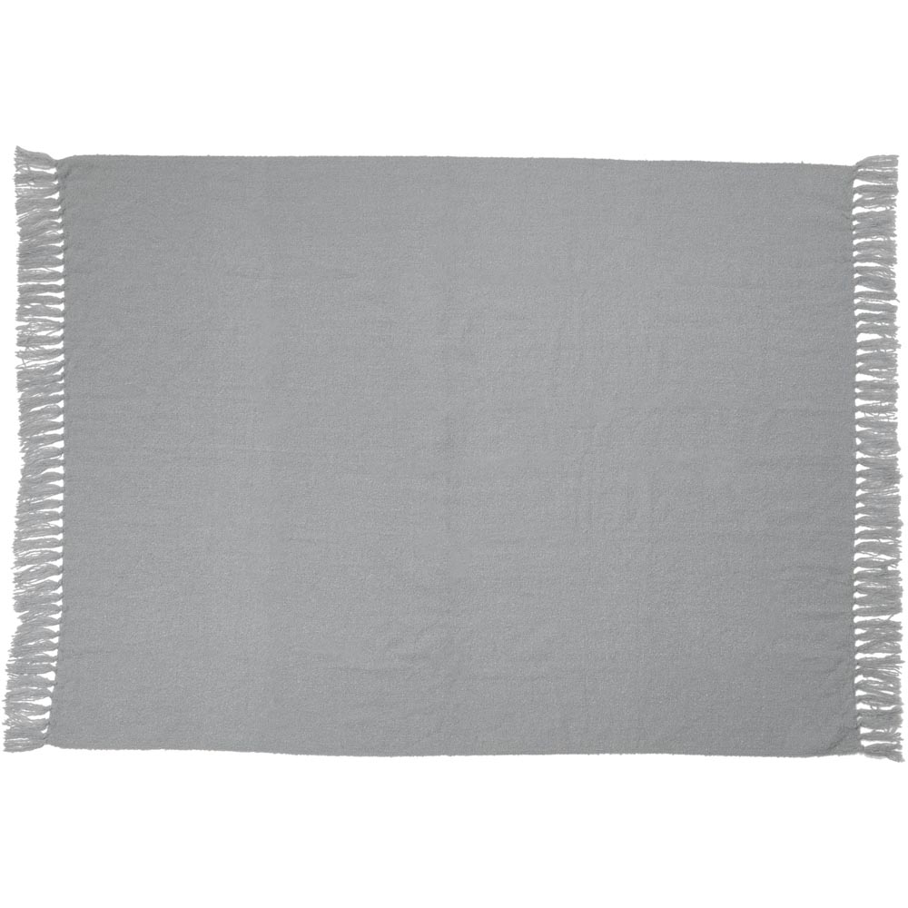 Wilko Soft Boucle Throw Grey 130 x 170 Wilko