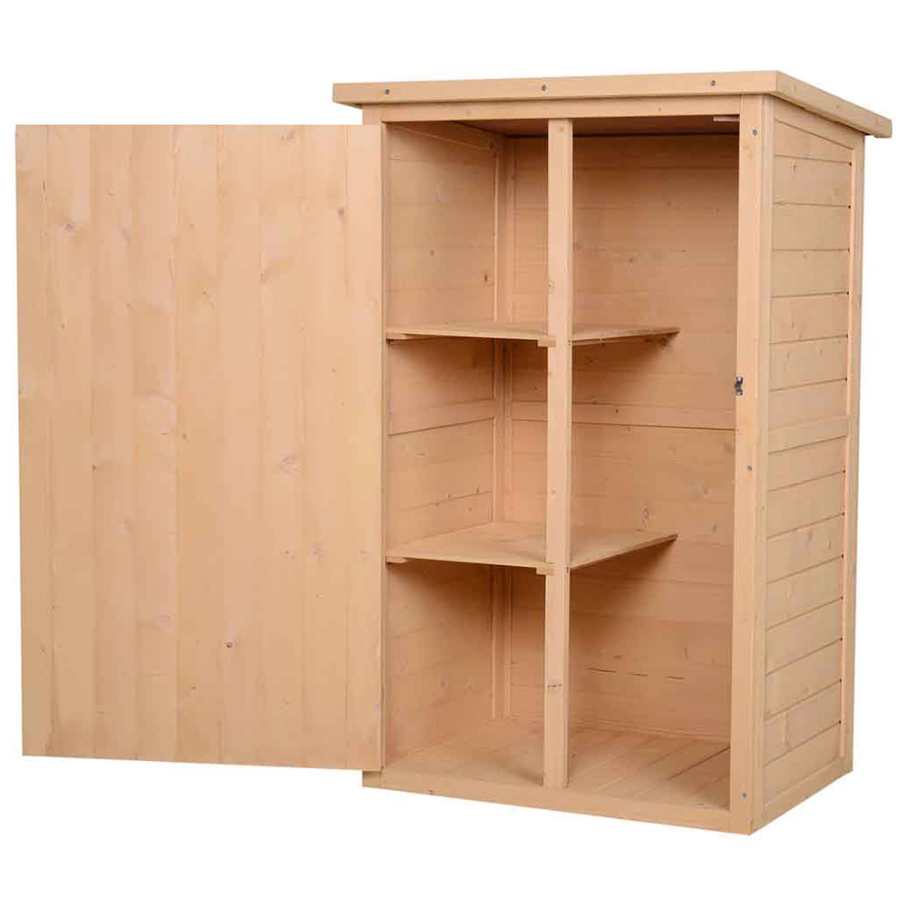 Outsunny 2.2 x 1.6ft Natural Tool Shed Image 3