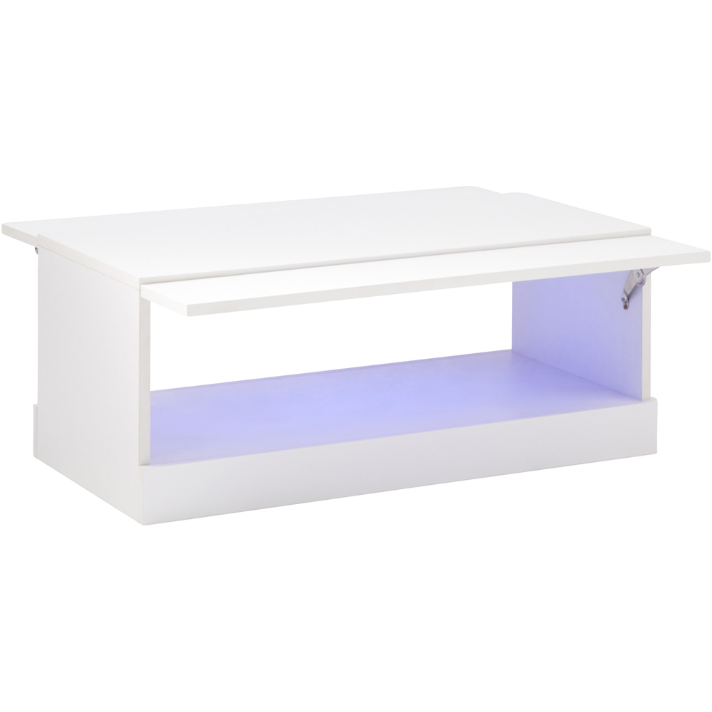 GFW Galicia White LED Lift Up Coffee Table Image 5